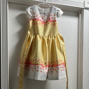 Bonnie Jean Yellow and Pink Floral Casual Dress